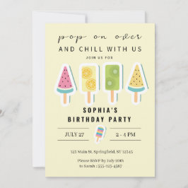 Cool Summer Popsicle verjaardagsuitnodiging Kaart