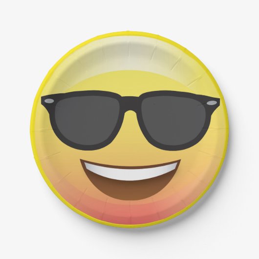 Cool Summer Sunglazen Emoji Party Bord (Voorkant)