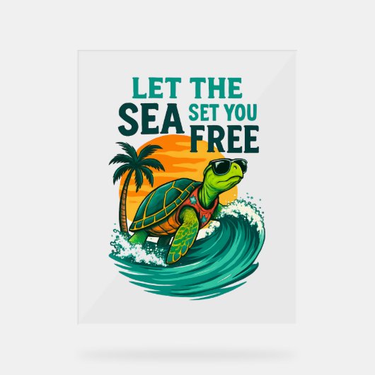 Cool Summer - Zee Turtle Vibes Acryl Bord (Voorkant)