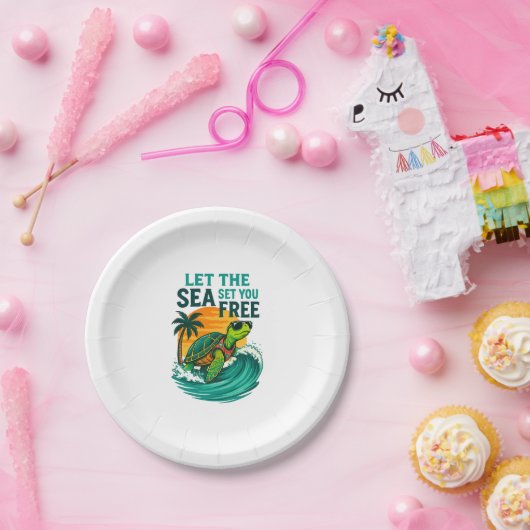 Cool Summer - Zee Turtle Vibes Papieren Bordje (Feest)