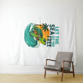 Cool Summer - Zee Turtle Vibes Wandkleed (In Situ (horizontaal))