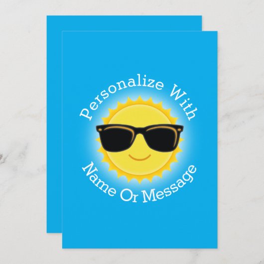 Cool Sun die zonnebrillen draagt Kaart (Voorkant / Achterkant)