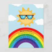 Cool Sun en Rainbow Budget Kinder Afstuderen Invit (Voorkant)