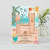 Cool Sun Fun Beach Party Sand Castle Kinderen Kaart (Staand voorkant)