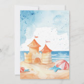 Cool Sun Fun Beach Party Zandkasteel Kids Verjaard Kaart (Achterkant)