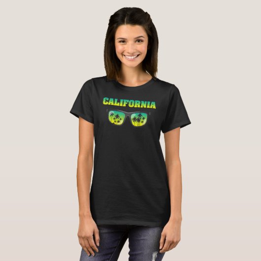 Cool Sunbries Californian Summer Palm Trees Cali T-shirt (Voorkant volledig)