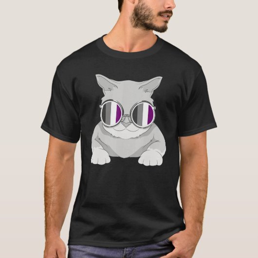 Cool Sunbril Ace Pride Month Cat Owner Lgbtq AS T-shirt (Voorkant)