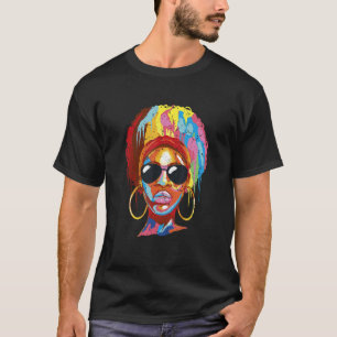 Cool Sunbril Black Woman African American Water T-shirt