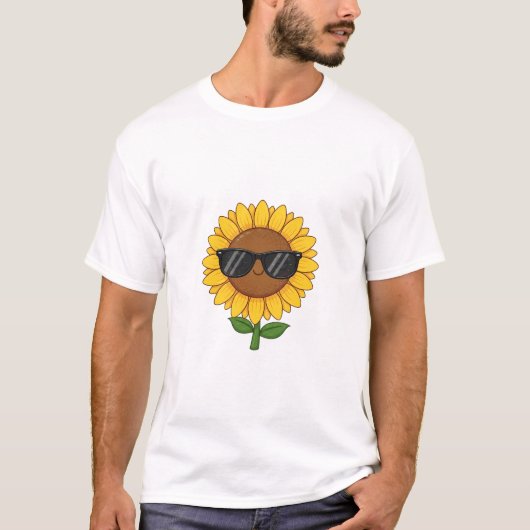 Cool Sunflower Vibes T-shirt (Voorkant)
