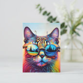 Cool Sunglass Cat # 1 Poster Briefkaart (Staand voorkant)