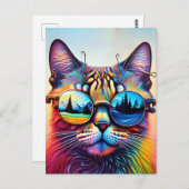 Cool Sunglass Cat # 1 Poster Briefkaart (Voorkant / Achterkant)