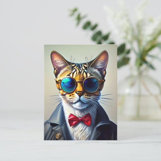 Cool Sunglass Cat # 2 Briefkaart (Staand voorkant)