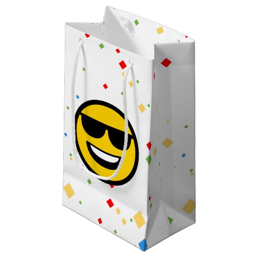 Cool Sunglazen Emoji Klein Cadeauzakje (Voorkant Gekanteld)