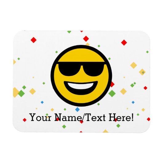 Cool Sunglazen Emoji Magneet (Horizontaal)