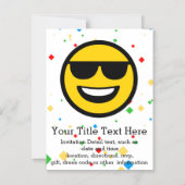 Cool Sunglazen Emoji Magnetische Uitnodiging (Voorkant)