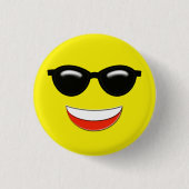 Cool Sunglazen Emoji Ronde Button 3,2 Cm (Voorkant)