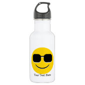 Cool Sunglazen Emoji Waterfles (Voorkant)