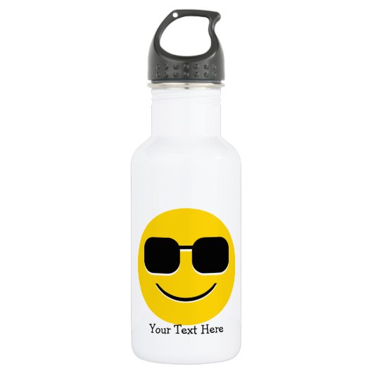 Cool Sunglazen Emoji Waterfles (Voorkant)