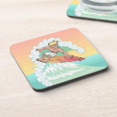 Cool Sunset Surfer Bier Onderzetter (Linkerzijde)