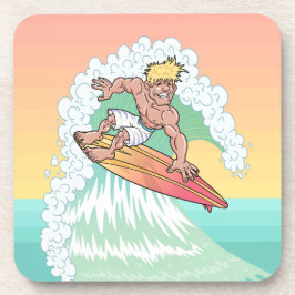 Cool Sunset Surfer Bier Onderzetter