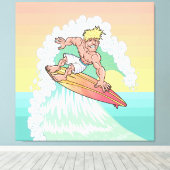 Cool Sunset Surfer Canvas Afdruk (Insitu (Houten vloer))