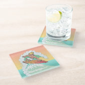 Cool Sunset Surfer Glazen Onderzetter (Schuin)