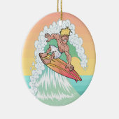 Cool Sunset Surfer Keramisch Ornament (Rechts)