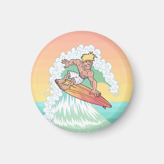 Cool Sunset Surfer Magneet (Voorkant)