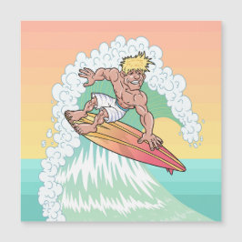 Cool Sunset Surfer Magnetische Kaart