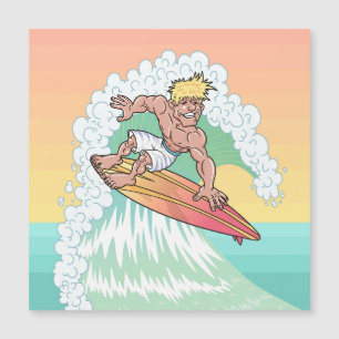 Cool Sunset Surfer Magnetische Kaart