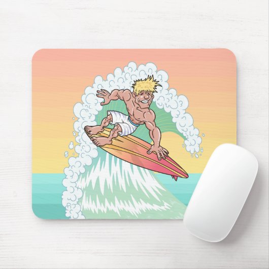 Cool Sunset Surfer Muismat (Met muis)