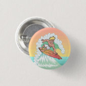 Cool Sunset Surfer Ronde Button 3,2 Cm (Voorkant /achterkant)