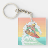 Cool Sunset Surfer Sleutelhanger (Voorkant)