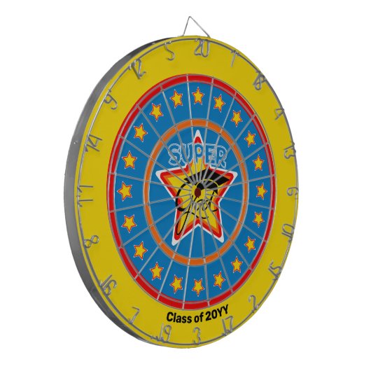 Cool Super Afstudeerder - Personaliseer Afstuderen Dartbord (Voorkant Links)