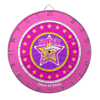 Cool Super Afstudeerder Roze - Personaliseer Afstu Dartbord