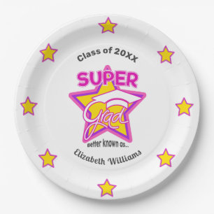 Cool Super Afstudeerder Roze - Personaliseer Naam  Papieren Bordje