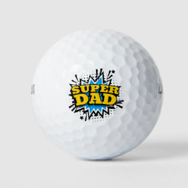 Cool Super Dad Blauw Zwart Geel Wit Golfballen