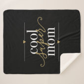 Cool Super Mam Black en Gold Modern Elegant Sherpa Deken (Voorkant (horizontaal))