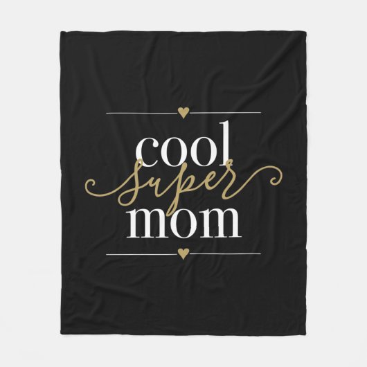 Cool Super Mam Modern Elegant Black en Gold Fleece Deken (Voorkant)