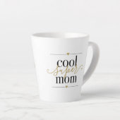 Cool Super Mam Modern Elegant Black en Gold Latte Latte Mok (Rechterhoek)
