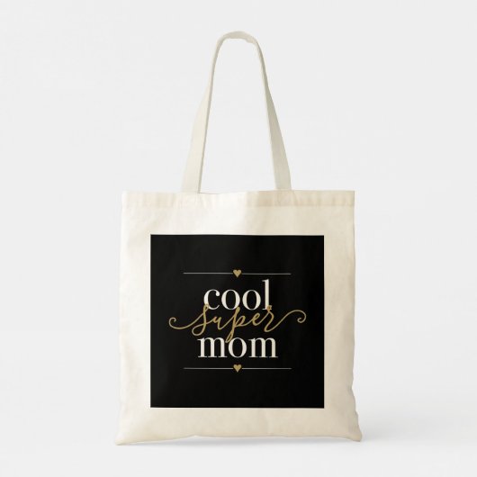 Cool Super Mam Modern Elegant Black en Gold Tote Bag (Achterkant)