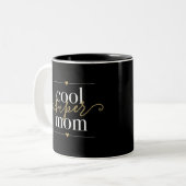 Cool Super Mam Modern Elegant Black en Gold Tweekleurige Koffiemok (Voorkant links)