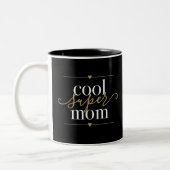 Cool Super Mam Modern Elegant Black en Gold Tweekleurige Koffiemok (Links)