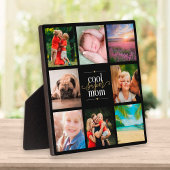 Cool Super Moeder 8 Foto Collage Zwart en Goud Fotoplaat