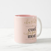 Cool Super Moeder Persoonlijke Roze En Gouden Tweekleurige Koffiemok (Voorkant rechts)