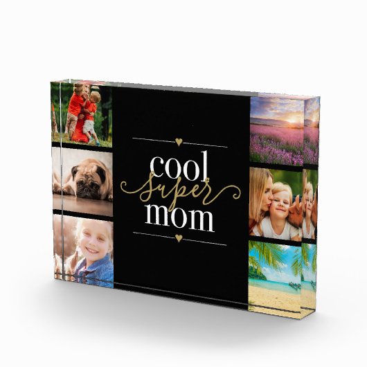 Cool Super Moeder Zwart En Goud 6 Fotoblokken (Rechts)