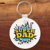 Cool Super Pap Blue Black Yellow White Sleutelhanger (Voorkant)