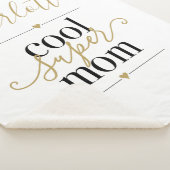 Cool Superer mam, speciaal gepersonaliseerd zwart  Sherpa Deken (3/4)