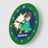 Cool Superheld Boy Grote Klok (Hoek)