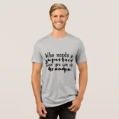 Cool superheld Opa woordkunst Tri-Blend Shirt (Voorkant volledig)
